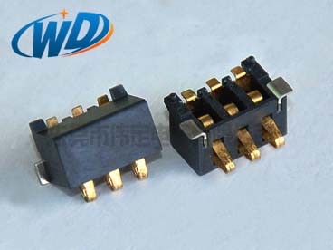 2.50 PITCH  侧压弹片型电池接触片 3PIN 塑高5.0mm