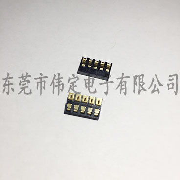 2.0mm间距 5PIN 弹片电池连接器